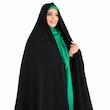 چادر‌ حریر اسود زنانه طرح سنتی