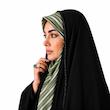 چادر عربی کرپ حریر اسود طرح جواهردوزی 