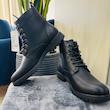 نیم بوت مردانه مکس مدل Monochrome Ankle Boots with Lace-Up Closure