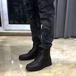 نیم بوت مردانه مکس مدل Monochrome Ankle Boots with Lace-Up Closure