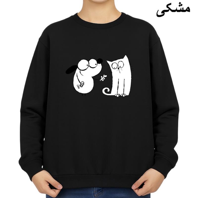 سویشرت زنانه مدل سگ و گربه کد v12 