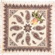 رومیزی قلمکارممتاز اصفهان اثر عطريان طرح بته جقه رناسی مدل G136 سایز 100*100سانتي متر