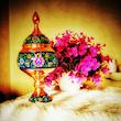 ست 3 تکه گلدان و شکلات خوری میناکاری نگارستان نیلی کد payedar20