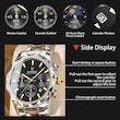 ساعت مچی عقربه‌ای کوارتز مردانه بین باند مدل اسپرت سه موتور فعال کرنوگراف بند استیل طرح تراش کد ۵