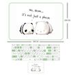  استیکر لپ تاپ مدل cute panda 03 مناسب برای لپ تاپ 15 تا 17 اینچ به همراه برچسب حروف فارسی کیبورد
