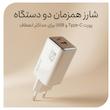 شارژر دیواری 45 وات دو پورت نوکسو مدل CHN‑8 GaN به همراه کابل usb‑C