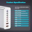 شارژر رومیزی 210 وات 8 پورت ام وی بی مدل GAN 210W
