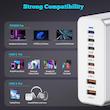 شارژر رومیزی 210 وات 8 پورت ام وی بی مدل GAN 210W