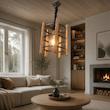لوستر 1 شعله شاهان تک مدل WOOD.15