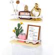طبقه دیواری حمام طرح چوب بسته 2 عددی