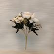 گل مصنوعی بوته نسترن پارچه‌ای ابعاد 30x15x15 سانتی‌متر وزن 60 گرم مناسب تزیین و دکوراسیون داخلی