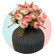گل مصنوعی بوته نسترن پارچه‌ای ابعاد 30x15x15 سانتی‌متر وزن 60 گرم مناسب تزیین و دکوراسیون داخلی