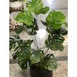 گلدان به همراه درختچه مصنوعی مدل انجیری 24 برگ و زینو کد 24، ایستاده، با ابعاد 22x22x90 سانتی‌متر   