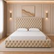 تخت خواب دونفره مدل ماهلی سایز 180×200 سانتی متر