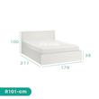 تخت خواب دو نفره اسمردیس مدل R101 - MDF سایز 200x160 سانتی متر
