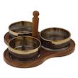 اردوخوری کریستال سه‌پیاله مدل W1320 با پوشش نانو، زیره و دسته چوبی مقاوم در برابر خط و خش، قابلیت استفاده با یا بدون دسته، طراحی مدرن و مناسب سرو تنقلات و هدیه
