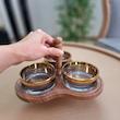 اردوخوری کریستال سه‌پیاله مدل W1320 با پوشش نانو، زیره و دسته چوبی مقاوم در برابر خط و خش، قابلیت استفاده با یا بدون دسته، طراحی مدرن و مناسب سرو تنقلات و هدیه