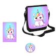 کیف دوشی مدل یونیکورن تک شاخ طرح Unicorn کد s1 به همراه دفتر یادداشت و پیکسل