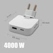 چندراهی برق مدل تاشو 4in1 W USB & type c 