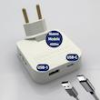 چندراهی برق مدل تاشو 4in1 W USB & type c 