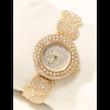 ساعت مچی عقربه ای زنانه مدل دستبندی فول نگین استون طرح جواهر کد 2