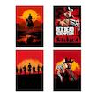 تابلو شاسي کارنيکا طرح رد دد Red Dead Redemption کد 89610 مجموعه 4 عددی