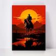 تابلو شاسي کارنيکا طرح رد دد Red Dead Redemption کد 89610 مجموعه 4 عددی