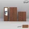 کمد لباس و دراور اعیان مدل FH571 مجموعه سه عددی