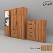 کمد لباس و دراور اعیان مدل FH571 مجموعه سه عددی