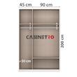 کمد لباس فلفور کابینت مدل MDF-WH-L135cm