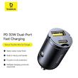 شارژر فندکی 30 وات دو پورت بیسوس مدل Tiny Star VCHXX-UC