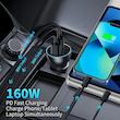 شارژر فندکی باسئوس مدل Multi-port Fast Charge 160W به همراه کابل تبدیل Usb-c