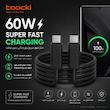 کابل شارژ USB-C توکی مدل 60W با طول ۱ متر 