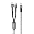 کابل تبدیل USB-C یک به دو  بودی مدل DC210C2C12B توان 65 وات طول 1.2 متر