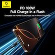 کابل تبدیل USB-C بیسوس مدل Lit Button-Control 100W طول 2 متر