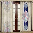 پرده مدل کاشی و گل مخمل پانچی کد 1106L سایز 140x280 سانتی متر