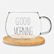 لیوان مدل GOOD MORNING  به همراه زیر لیوانی
