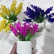 گلدان به همراه گل مصنوعی مدل تره و اکالیپتوس زنبوری