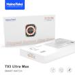 ساعت هوشمند هاینو تکو مدل MIS ALGORITHM ULTRA MAX T93 دارای قابلیت های صفحه نمایش رنگی، صفحه نمایش لمسی، کنترل موسیقی (Music Player)، قابلیت مکالمه از طریق بلوتوث بند سیلیکون