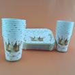 پیش دستی و لیوان یکبار مصرف مدل CROWN بسته 20 عددی