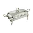 سوفله خوری مستطیل استیل مدل 1122 با درب و پایه‌های طلایی، مناسب سرو غذا گرم و پذیرایی شیک