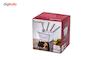 ست فوندوخوری مدل A852S با بدنه چینی و صفحه گردان، کاسه بزرگ گرم نگهدارنده با ابعاد 12×12×7.5 سانتی‌متر، استند استیل وارمر دار با ابعاد 12×12×7 سانتی‌متر، مناسب سرو شکلات گرم و فینگرفود، همراه با 4 عدد چنگال 17.5 سانتی‌متر