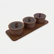 جعبه پذیرایی LZ-8 مجموعه 4 عددی MDF مستطیلی با درپوش شفاف، ابعاد 33×12×6 سانتی‌متر، وزن 350 گرم، غیرقابل شستشو