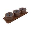 جعبه پذیرایی LZ-8 مجموعه 4 عددی MDF مستطیلی با درپوش شفاف، ابعاد 33×12×6 سانتی‌متر، وزن 350 گرم، غیرقابل شستشو