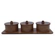 جعبه پذیرایی LZ-8 مجموعه 4 عددی MDF مستطیلی با درپوش شفاف، ابعاد 33×12×6 سانتی‌متر، وزن 350 گرم، غیرقابل شستشو