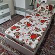 سرویس ملحفه مدل کشدار طرح گلدار کد ni04047 یک نفره دو تکه