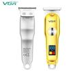 ماشین اصلاح موی سر و صورت وی جی ار مدل V-290 با تیغه استیل ضد زنگ، نمایشگر دیجیتال، قابلیت دو سرعته، منبع تغذیه برق و شارژ، سه شانه اصلاح 1 تا 3 میلی‌متر، مدت زمان استفاده 120 دقیقه و شارژ 90 دقیقه