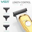 ماشین اصلاح موی سر و صورت وی جی ار مدل V-290 با تیغه استیل ضد زنگ، نمایشگر دیجیتال، قابلیت دو سرعته، منبع تغذیه برق و شارژ، سه شانه اصلاح 1 تا 3 میلی‌متر، مدت زمان استفاده 120 دقیقه و شارژ 90 دقیقه