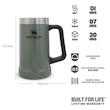ماگ سفری استنلی مدل BIG GRIP STEIN کد F 2021 گنجایش 0.7 لیتر