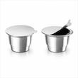 کپسول قهوه قابل شارژ مدل Nespresso Rechargeable مناسب برای دستگاه های نسپرسو به همراه 100 عدد برچسب 